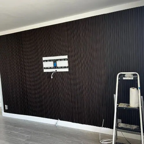 Dark feature wall finished with clean lines